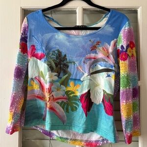 vintage cropped long sleeve multicolor